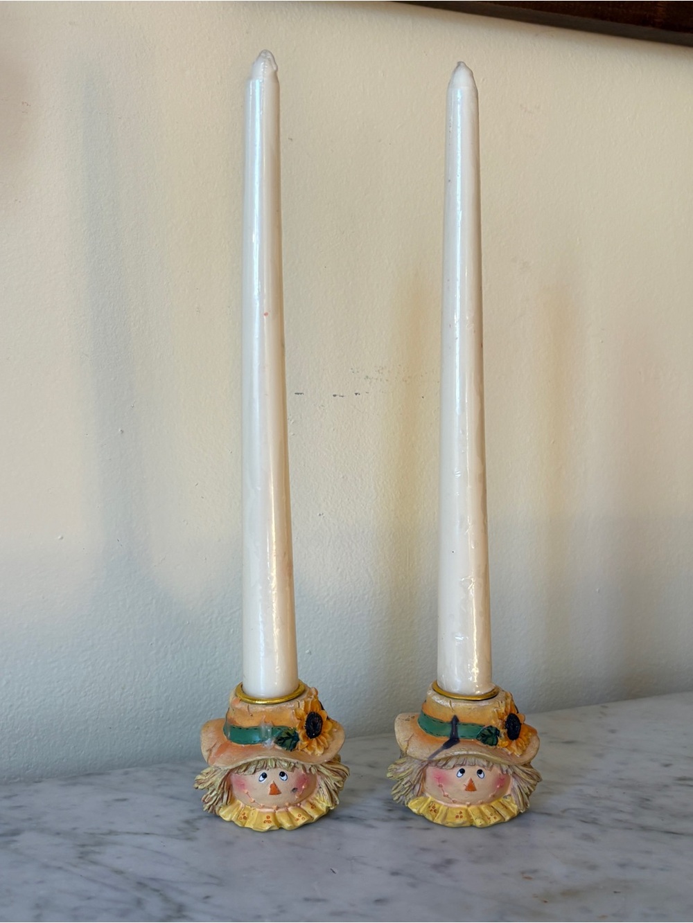 Set of Scarecrow Candle Holders